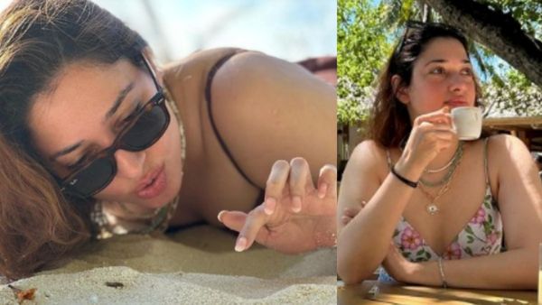 Tamannaah: கடற்கரை மணலில் கோலம் போடும் தமன்னா.. மாலத்தீவில் கொண்டாட்டம்!