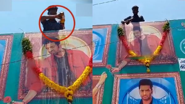 Kick: ஒரு நியாயம் வேணாமா? சந்தானம் பேனருக்கு பீர் அபிஷேகம்!