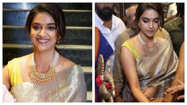 Keerthy Suresh-என்னது கீர்த்தி சுரேஷ் சேலை திருடுவாங்களா?..கடை திறப்பு விழாவில் அவரே சொன்ன விஷயத்தை பாருங்க