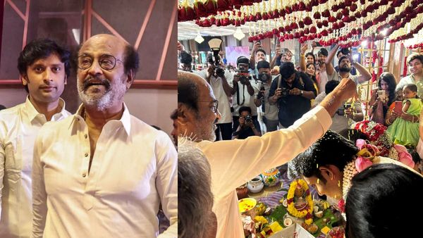 ரோகிணி தியேட்டர் ஓனர் மகன் திருமணம்.. மணமக்களுக்கு அட்சதை போட்டு வாழ்த்திய ரஜினிகாந்த்!