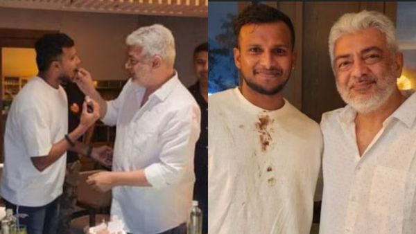 கிரிக்கெட் வீரரை சந்தித்த அஜித்.. கேக்கெல்லாம் ஊட்டுறாரே.. ரசிகர்கள் ஆச்சரியம்