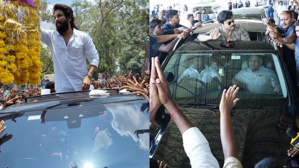 அல்லு அர்ஜுனை பார்க்க அலைகடலென திரண்ட கூட்டம்.. ராம்சரணுக்கு மக்கள் வரவேற்பு.. அரசியல் களமே அதிருது!