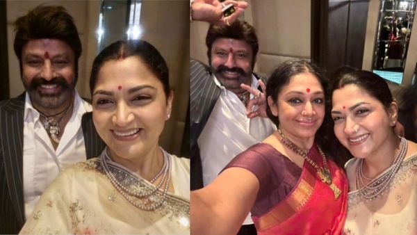 குஷ்பு, ஷோபனா பின்னாடி நின்னு பாலகிருஷ்ணா என்ன பண்றாரு பாருங்க.. வரலட்சுமி ரிசப்ஷனில் நடந்த கலாட்டா!