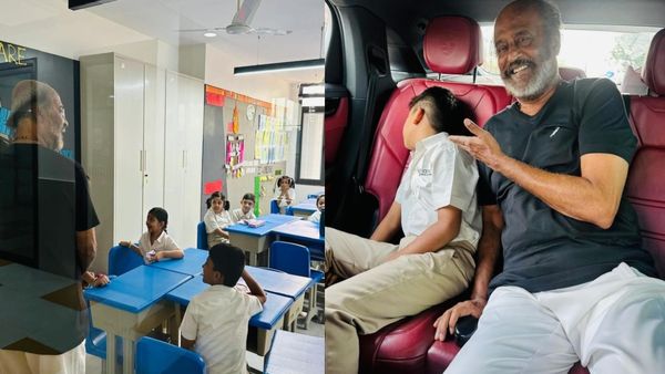 பள்ளிக்கு போக மாட்டேன்! அடம்பிடித்த பேரனை வாஞ்சையோடு பள்ளிக்கு அழைத்துச் சென்ற சூப்பர் ஸ்டார்!