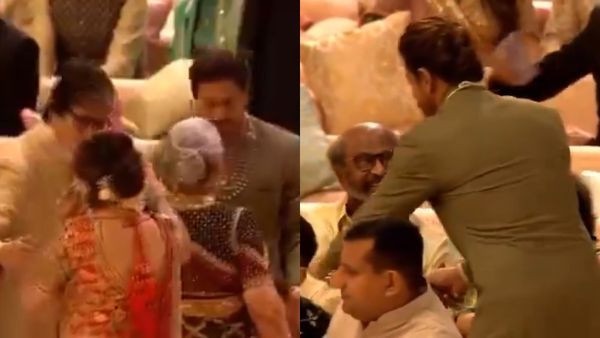 Ambani marriage: அமிதாப் காலில் விழுந்து வணக்கம்.. ரஜினிக்கு மரியாதை.. கவனம் ஈர்த்த ஷாருக்கான்!