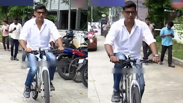 நடிகர் சங்க கூட்டம்.. சைக்கிளில் வந்த விஷால்.. கூடவே வந்த சர்ச்சை.. கிளம்பிய புது பஞ்சாயத்து