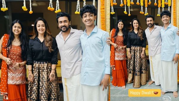 அப்பாவை விட ஹைட்டா வளர்ந்துட்டாரே.. அச்சு அசல் ஜோதிகா தான்.. குடும்பத்துடன் தீபாவளி கொண்டாடிய சூர்யா