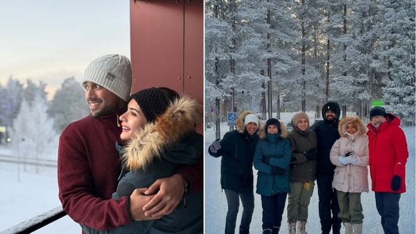 குடும்பத்துடன் ஹனிமூனுக்கு சென்ற காளிதாஸ் ஜெயராம்.. கொட்டும் பனியில் மனைவியுடன் செம ரொமான்ஸ்!