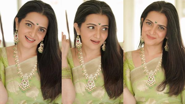 Dhivyadharshini: குனிந்து நிமிர்ந்து அழகாய் வெட்கப்படும் டிடி.. புடவையில் கிக் ஏத்தும் அழகு!