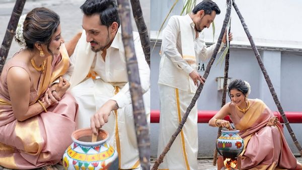 தல பொங்கலை கொண்டாடிய சாக்ஷி அகர்வால்… காதல் கணவருடன் விதவிதமான போஸ்!