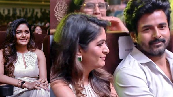 அடக்கிட்டு இருக்கேன்.. ஹீரோவை விட்டுட்டு சிவகார்த்திகேயன் பக்கத்துல வந்து உட்கார்ந்த அதிதி ஷங்கர்!