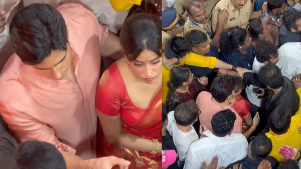 விநாயகர் சதுர்த்தி கூட்ட நெரிசலில் சிக்கிய ஜான்வி கபூர்.. ஹீரோ என்ன வேலை பார்த்து இருக்காரு பாருங்க!