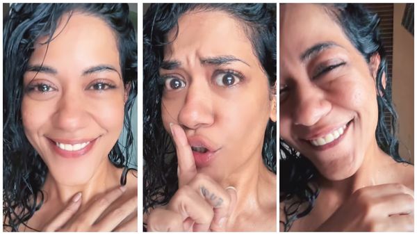 பாத்ரூமில் பப்பி ஷேமாக நிற்கும் கமல் பட நடிகை...பார்த்தாலே சும்மா கிறுகிறுன்னு வருதே!