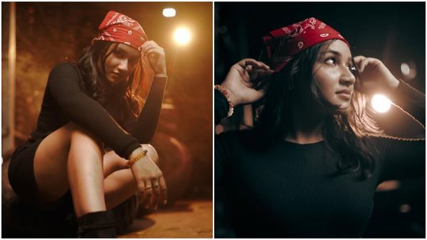 Raveena Daha: காலை நீட்டி, கையை தூக்கி.. ஸ்டைல் லுக்கில் ரவீனா தாஹா!