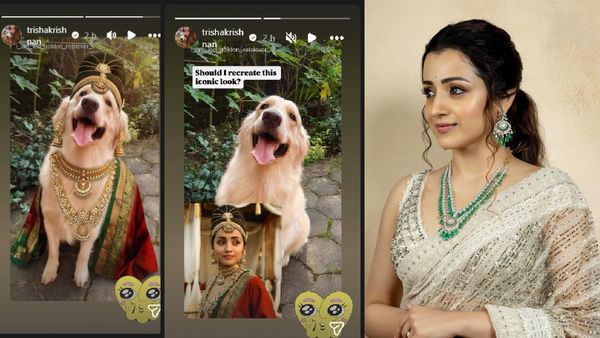 நாய்க்கு குந்தவை டிரஸ்ஸை போட்டுவிட்ட த்ரிஷா.. இவங்க சேட்டை தாங்கலையேப்பா!