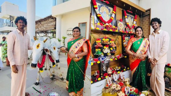 ரோஜா வீட்டில் விசேஷம்.. வேட்டி, சட்டையில் மாப்பிள்ளை போல இருக்காரே ரோஜா மகன்.. செம ஹேப்பி!