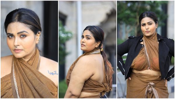 கழுத்தை சுத்தி மாராப்பு.. அந்த இடத்தில் டாட்டூ.. 40 வயதில் அட்ராசிட்டி செய்யும் அர்ச்சனா மாரியப்பன்!