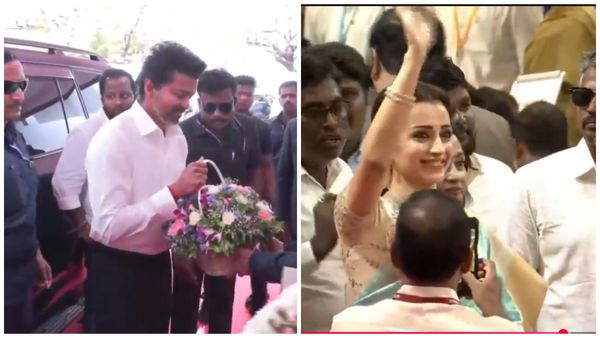 முதல்வர் லுக்கில் விஜய்... முதல் வரிசையில் த்ரிஷா.. பதவியேற்பு விழாவின் ஹாட் மொமென்ட்!!