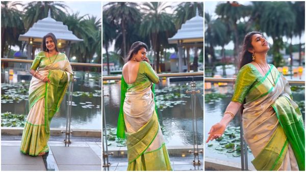 Kathuri: பட்டுச்சேலையில் அழகு.. பேக்லெஸ் ஜாக்கெட்டில்.. இளசுகளை இம்சிக்கும் கஸ்தூரி!