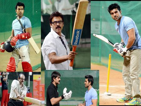 క్రికెట్ ప్రాక్టీస్ లో 'రామ్ చరణ్ అండ్ కో' రచ్చ (ఫోటోలతో...)