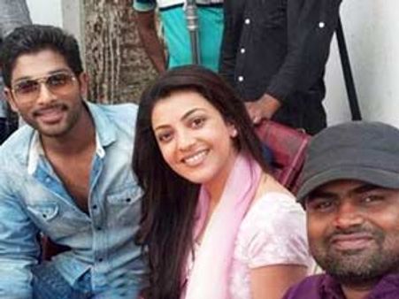 అల్లు అర్జున్-కాజల్ @ ఎవడు సెట్స్