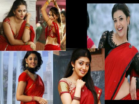 ఫోటోలు : ఎర్ర చీరలో వెర్రెక్కిస్తున్న హీరోయిన్లు