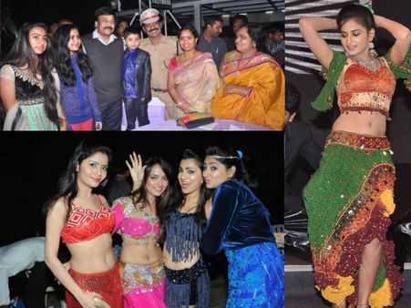 న్యూ ఇయర్ పార్టీలో చిరంజీవి, హీరోయిన్స్ కేక..(ఫోటోలు)