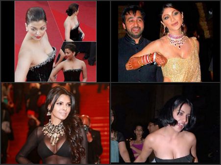 అయ్యో...! హీరోయిన్లు డ్రెస్సు జారిపోతోంది (ఫోటోలు)