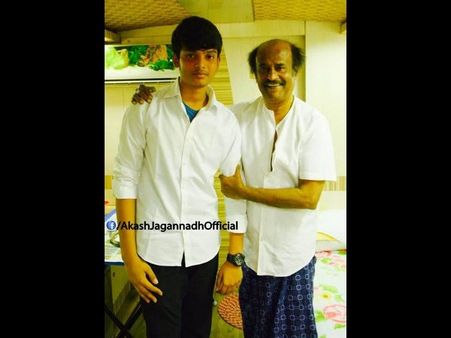 రజనీకాంత్‌తో పూరి జగన్నాథ్ కొడుకు... (ఫోటోలు)