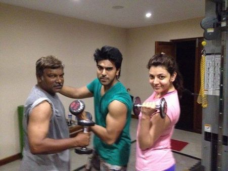 జిమ్‌లో దొరికిపోయిన రామ్ చరణ్, కాజల్, కృష్ణవంశీ (ఫోటోస్)