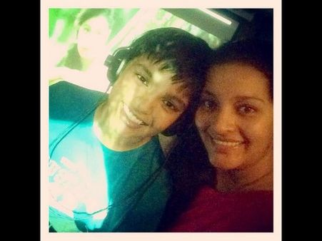 డబ్బింగ్ థియోటర్ లో పవన్ కొడుకు(ఫొటో)