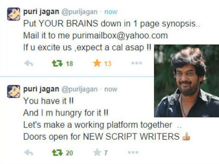 కొత్త స్క్రిప్టు రైటర్స్ కు పూరి జగన్నాథ్ బంపర్ ఆఫర్