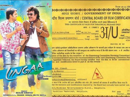 ఫీవర్ మొదలైంది:‘లింగ’ సెన్సార్ సర్టిఫికేట్ ఇదే...(ఫొటోలు)