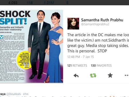 అఫీషియల్ : బ్రేక్ అప్ ని సమంత కన్ఫర్మ్ చేసింది