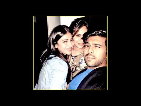 భార్యతో, స్టార్ హీరోయిన్ తో ఒకేసారి మెగా హీరో(ఫొటో)