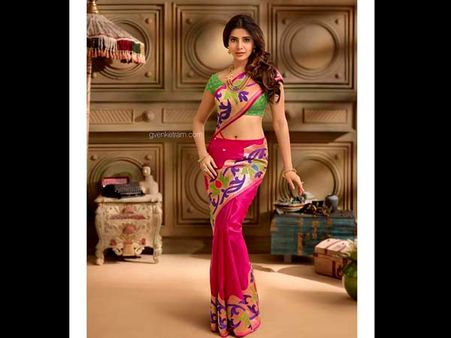 చీరకట్టులో మతిపోగొడుతూ సమంత(ఫొటోలు)