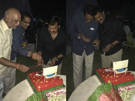 పార్టీ చేసుకున్న చిరంజీవి, రాఘవేంద్రరావు, అశ్వినీదత్ (ఫోటోస్)