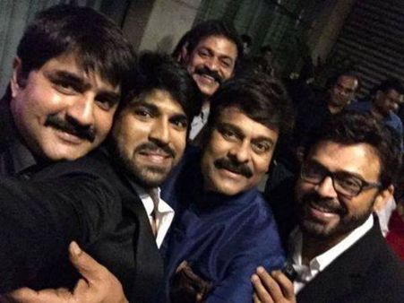 మెగాస్టార్‌తో సెలబ్రిటీల సెల్ఫీలు...(ఫోటోస్)