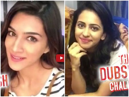 ఫన్ వీడియో: రకుల్ ప్రీతి సింగ్, క్రితి సానన్ డంబాష్ ఛాలెంజ్