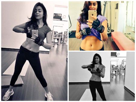 టీషర్టు ఎత్తి సెక్సీ ఫిగర్ చూపించిన శ్రీయ (ఫోటోస్)