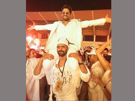 బన్నిని భుజాల పై మోస్తున్న రానా