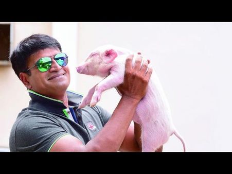 రాజమౌళి 'ఈగ'లాగే పందిపిల్ల హీరోగా, డైరక్టర్ రవిబాబు