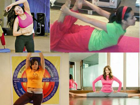 కళ్లు తిప్పుకోలేరు :చెమటలు కారేలా జిమ్ లో కష్టపడుతున్న మన హీరోయిన్స్ (ఫొటోలు)