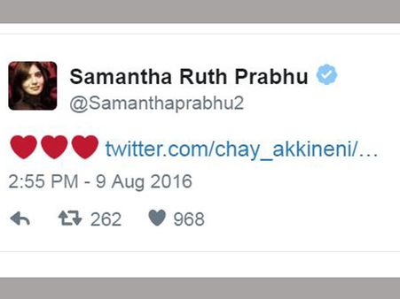 ప్రేమ విషయం పబ్లిగ్గా ప్రకటించిన సమంత! (ఈ మూడు సింబల్సే సాక్ష్యం)