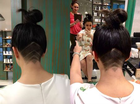 అరగుండు హెయిర్ స్టయిల్ ... అండర్ కట్ తో చార్మీ న్యూ లుక్