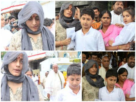 శ్రీవారి మొక్కు: గుండు చేయించుకున్న మహేష్ బాబు భార్య (ఫోటోస్)