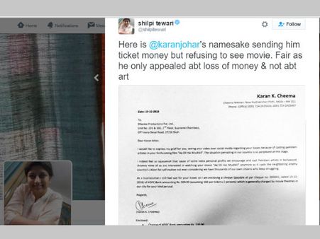 పాక్ నటుల సినిమా కోసం 350 చెక్ ఇచ్చాడు : కరణ్ జోహార్ కి ఇచ్చిన పంచ్ మామూలుగా లేదు