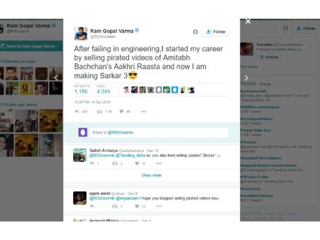 అమితాబ్ సినిమా పైరసీ వీడియో లు అమ్మాడట ఎవరో కాదు రామ్‌గోపాల్ వర్మే