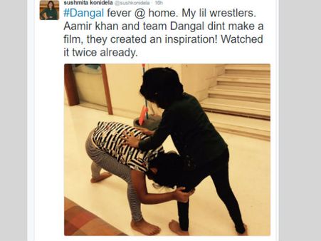 మెగాస్టార్ మనవరాళ్ళు.., ఆ సినిమా చూసి ఇలా కొట్టుకుంటున్నారట...