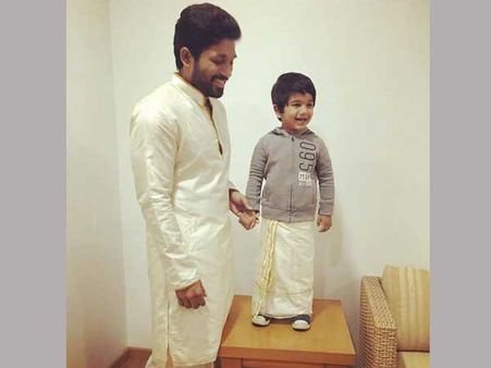 కొడుకుతో కలిసి బన్నీ లుంగీ అవతార్... తిరుమలలో సందడి (ఫోటోస్)